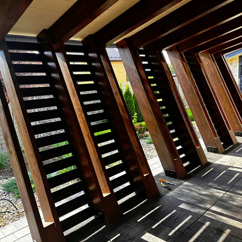 Фото 2 беседка из металлопланкена RoofTop Бархат RAL7024 Серый Графит