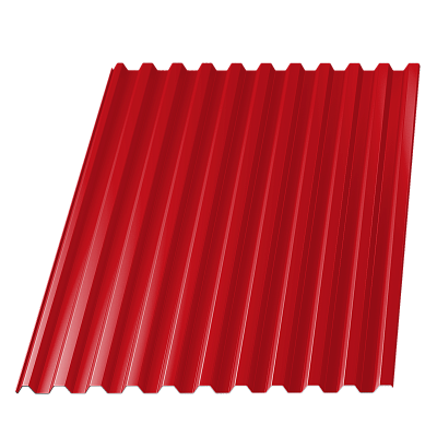 Профнастил С-21 RAL 3020 Красный 0.45 мм фото Центр Металлокровли