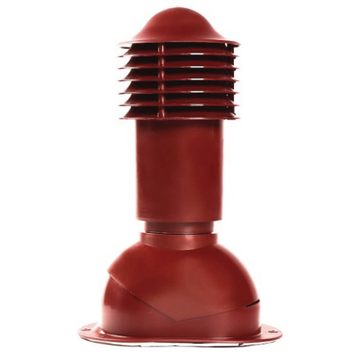 Труба вентиляционная VIOTTO d110мм h550мм для мягкой кровли RAL3005 красное вино вид сбоку