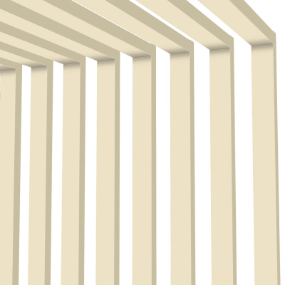 Декоративная рейка металлическая RAL1015 Слоновая Кость на стенах и потолке в сборе