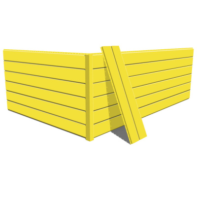 Фото сайдинга металлического (металлосайдинга) Евро-Брус под брус RAL1018 Желтый для фасада дома